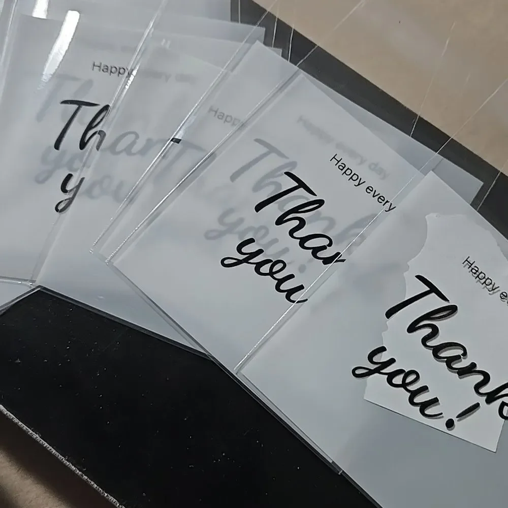Thank You Party Favor Or Seller Jewelry Mini Bags Mail Swag Merch Black Clear